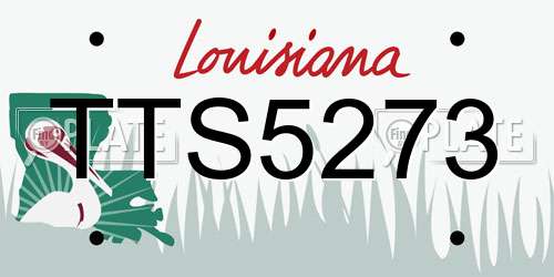 TTS5273 Louisiana License Plate