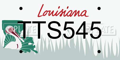 TTS545 Louisiana License Plate