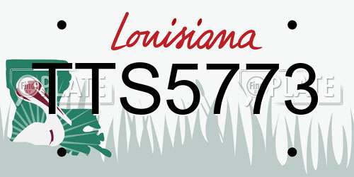 TTS5773 Louisiana License Plate