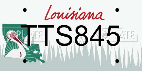 TTS845 Louisiana License Plate
