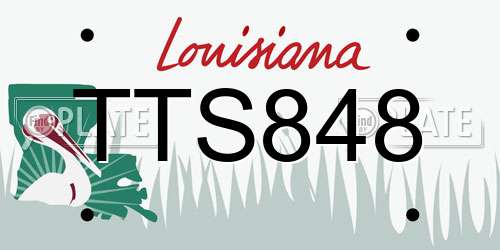 TTS848 Louisiana License Plate