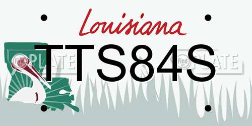 TTS84S Louisiana License Plate