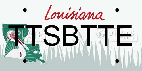 TTSBTTE Louisiana License Plate
