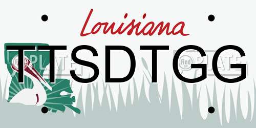 TTSDTGG Louisiana License Plate