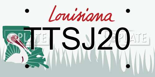 TTSJ20 Louisiana License Plate