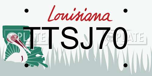 TTSJ70 Louisiana License Plate