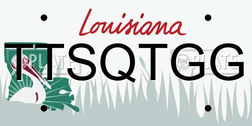 TTSQTGG Louisiana License Plate