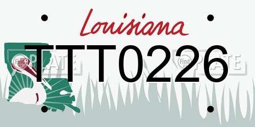TTT0226 Louisiana License Plate