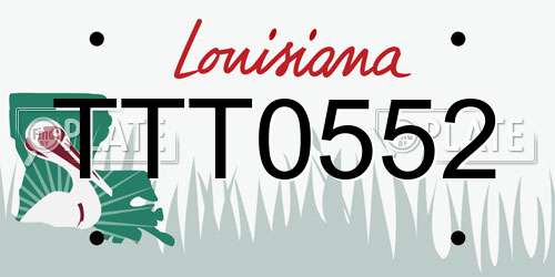 TTT0552 Louisiana License Plate