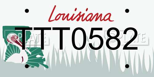 TTT0582 Louisiana License Plate