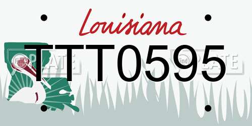TTT0595 Louisiana License Plate