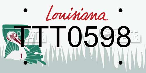TTT0598 Louisiana License Plate