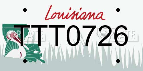 TTT0726 Louisiana License Plate