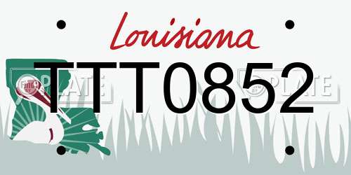 TTT0852 Louisiana License Plate