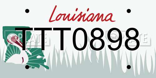 TTT0898 Louisiana License Plate