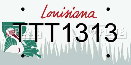 TTT1313 Louisiana License Plate