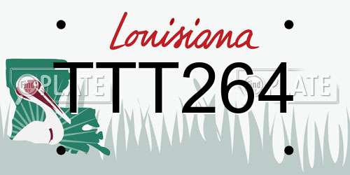 TTT264 Louisiana License Plate