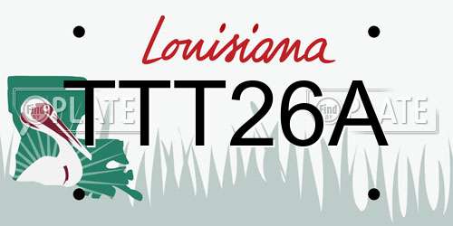 TTT26A Louisiana License Plate