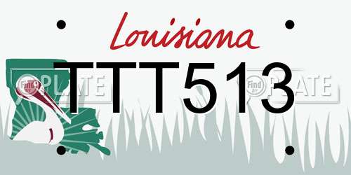 TTT513 Louisiana License Plate