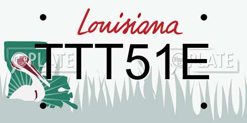 TTT51E Louisiana License Plate