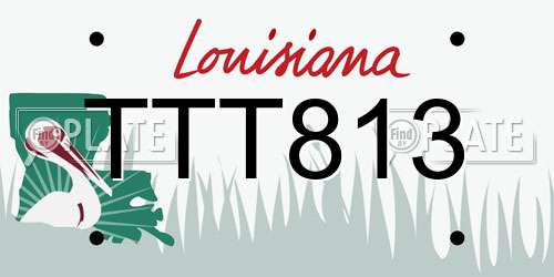 TTT813 Louisiana License Plate