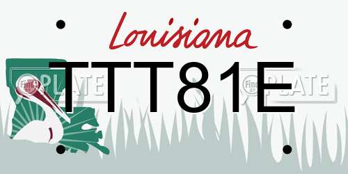 TTT81E Louisiana License Plate