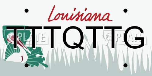 TTTQTTG Louisiana License Plate