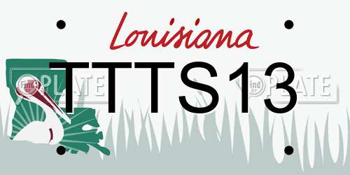 TTTS13 Louisiana License Plate