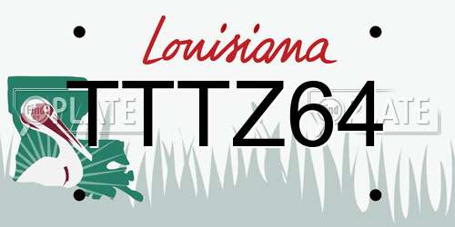 TTTZ64 Louisiana License Plate