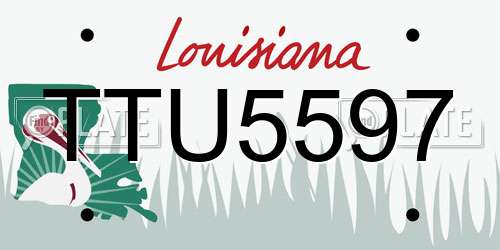 TTU5597 Louisiana License Plate