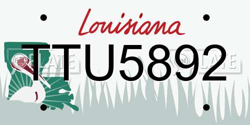TTU5892 Louisiana License Plate