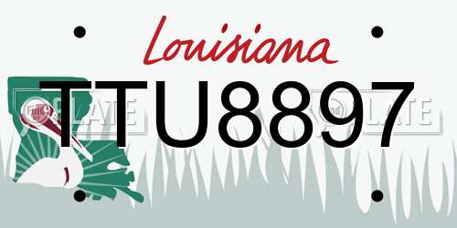TTU8897 Louisiana License Plate