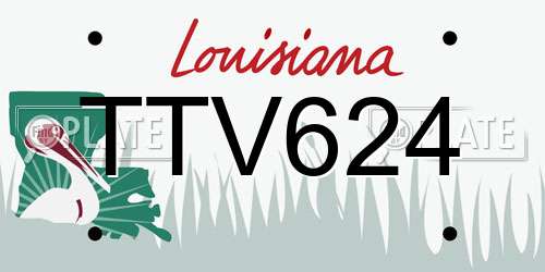 TTV624 Louisiana License Plate