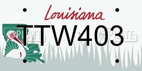 TTW403 Louisiana License Plate