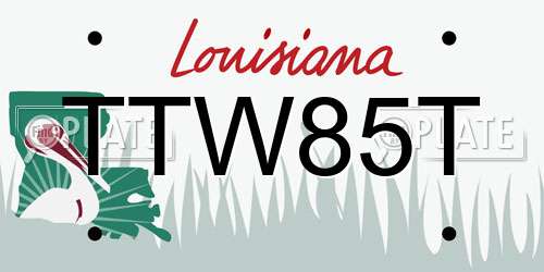 TTW85T Louisiana License Plate