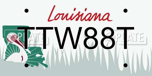 TTW88T Louisiana License Plate
