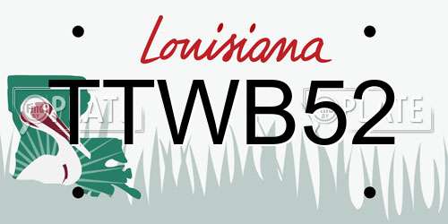 TTWB52 Louisiana License Plate