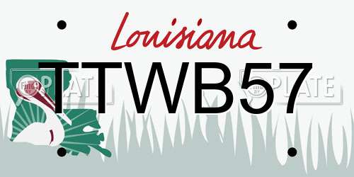 TTWB57 Louisiana License Plate