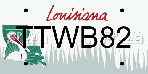 TTWB82 Louisiana License Plate