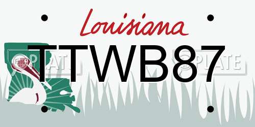 TTWB87 Louisiana License Plate