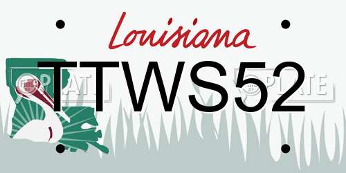 TTWS52 Louisiana License Plate