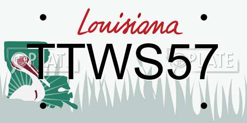 TTWS57 Louisiana License Plate