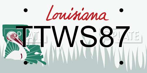 TTWS87 Louisiana License Plate