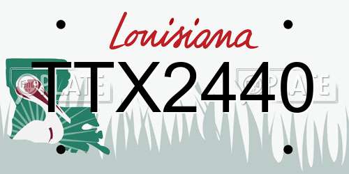 TTX2440 Louisiana License Plate