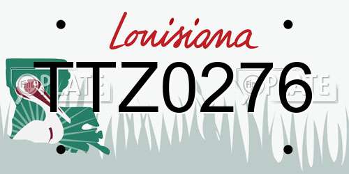 TTZ0276 Louisiana License Plate