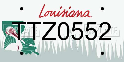TTZ0552 Louisiana License Plate