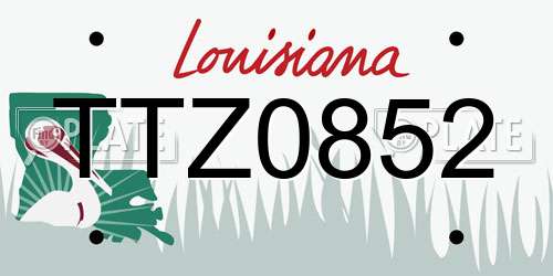 TTZ0852 Louisiana License Plate