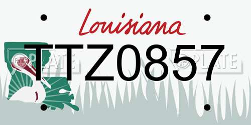 TTZ0857 Louisiana License Plate