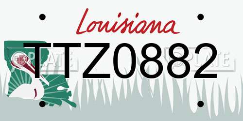 TTZ0882 Louisiana License Plate