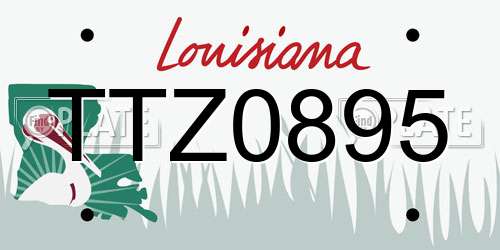 TTZ0895 Louisiana License Plate